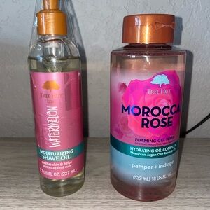 Tree Hut Watermelon Shave Oil and Moroccan Rose Gel Wash Bundle New